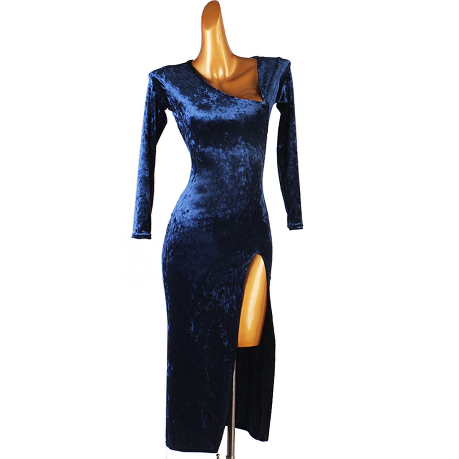 JRUIA Women's Latin Training Dresses Cha Cha Ballroom Performance Costume Salsa Foxtrot Practice Dancing Outfit Slit Skirt