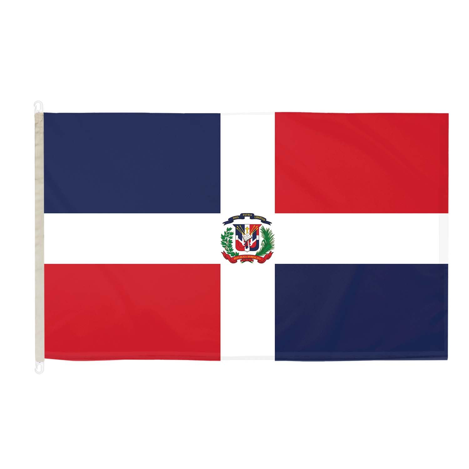 DuraFlag Dominican Republic Flag Premium Quality With Clips & Hooks Reinforced Stitching 5ft x 3ft (150cm x 90cm) Marine Grade Polyester Weatherproof Fade Resistant Indoor Outdoor National Flag — image 1