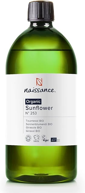 Naissance Sunflower Oil (no. 253) 1 Litre Certified Organic 100% Pure