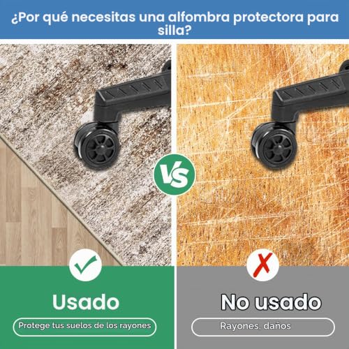 Miniatura 4 de Capslpad Alfombrillas Antideslizantes Para Sillas De Suelo De Madera Dura, 120 X 150 Cm, Color Marrón, Abstracta, Alfombrilla De Protección Para Suelo Duro, Oficina, Silla De Oficina