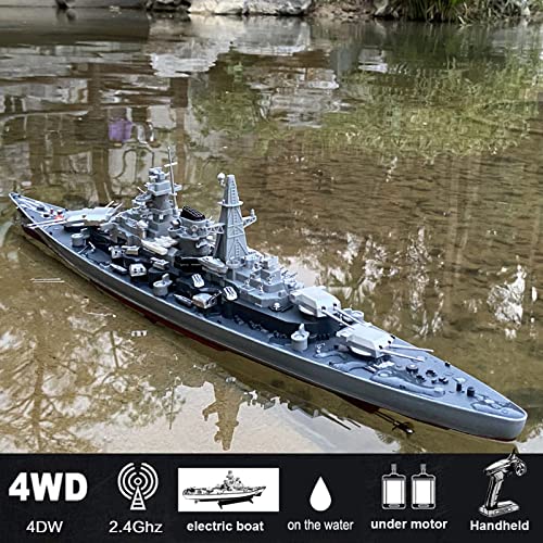 YANGM 2.4 Ghz RC Warship Radio Remote Control Battleship Aircraft Carrier Boat Model Cannon Giant Ship Display Ornaments Children Adult Remote Control Toys (A) - Image 2