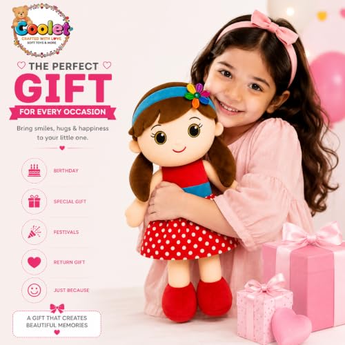 Image of Malina Cute Girl Soft Doll 57 cm | Multicolor Plush Toy for Kids | Soft & Washable Stuffed Doll for Boys & Girls