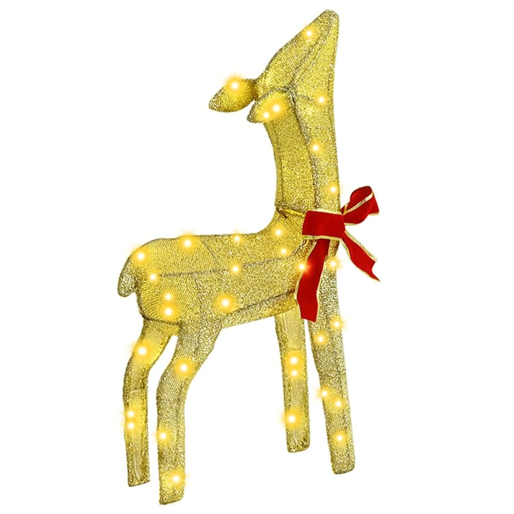 Juego de 3 figuras decorativas navideñas de tela blanca cálida, 68 x 26 x 127 cm, corriente USB, 300 ledes, resistente a la intemperie, para salón y exteriores protegidos