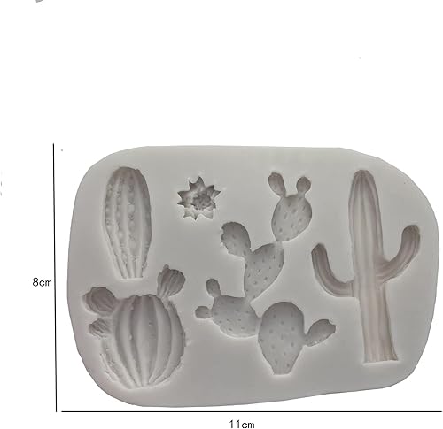 Miniatura 3 de Moldes de silicona para plantas de cactus de 5 cavidades para hacer dulces de fondant, moldes de chocolate, postres, cubitos de hielo, goma,