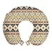ABAKUHAUS azteco Cuscino da Viaggio, Linee messicani e Triangoli, Accessorio in Schiuma di Memoria per Viaggio, 30 cm x 30 cm, Senape cacao