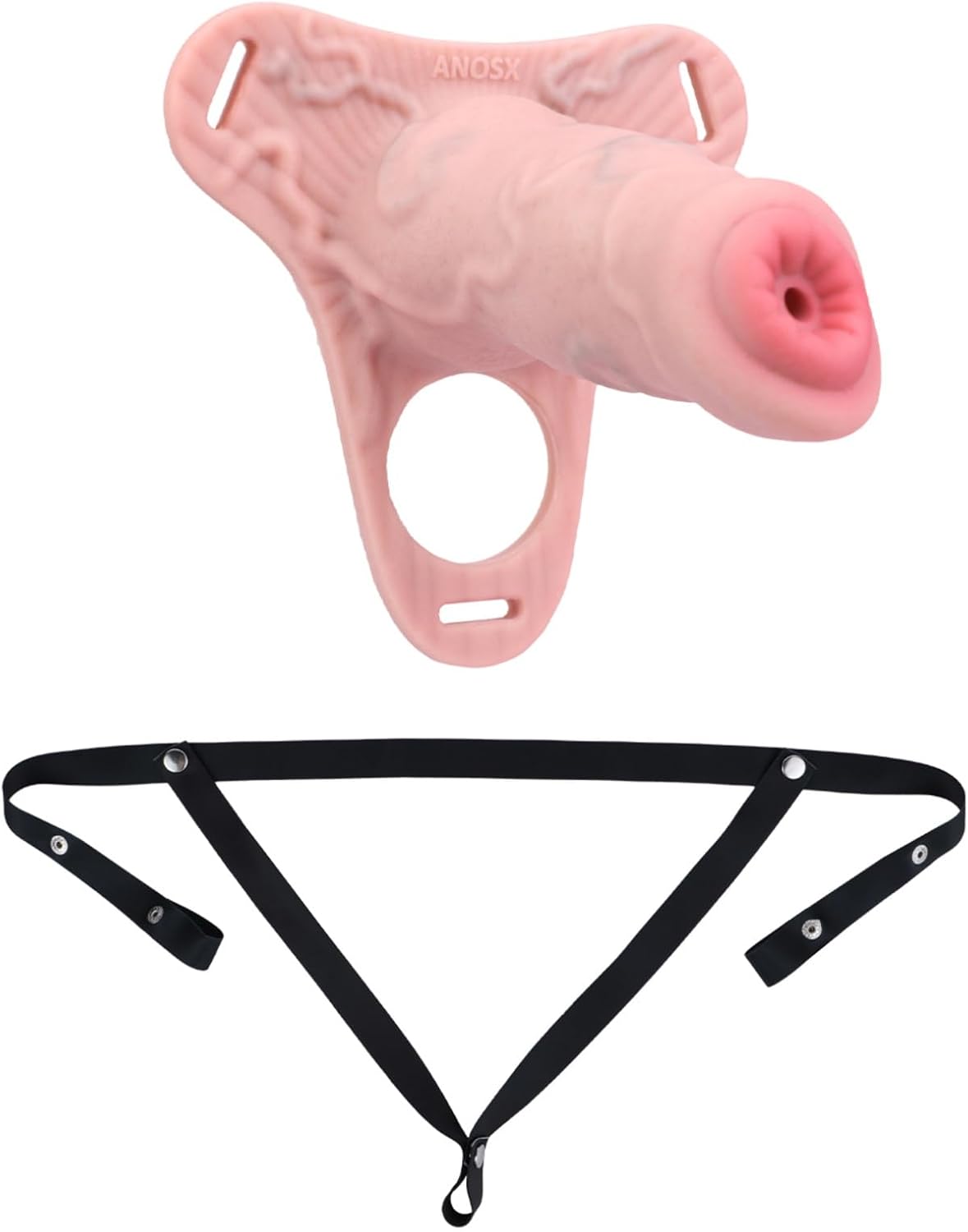 Wearable Chastity Device Penis Bondage Cock Cage, Strap On Chastity Device Cock Cage Restraints Penis SM Adult Sex Toy for Men (Black Belt)