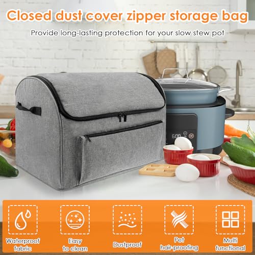 Slow Cooker Dust Cover 47x33.5x32cm Portable Slow Cooker Storage Bag Camping Pot Carry Case Dust Cover with Handles and Front Pocket for Home Family, Travel, Outdoor, Picnic - Image 5