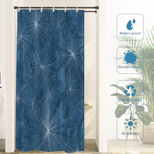 Rideau de douche nébuleuses bleues en polyester imperméable - 4