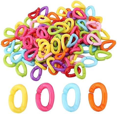 Bird Toy Hooks and Chains - Which 5 Will Transform Playtime? 7 100Pcs Plastic Bird C Clips Hooks Chain Links DIY Parrot Toys Mix ColorLittle pet Toys