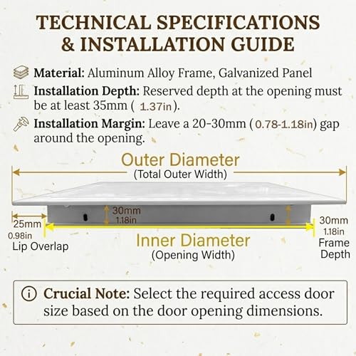 Panel de acceso para paneles de yeso y trampilla HVAC 7