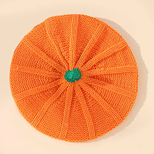 2 Pcs Pumpkin Beret Hat Parent-Child Mother Baby Halloween Beanie Knit Hat Mom and Baby Winter Warmer Crochet Ski Cap3
