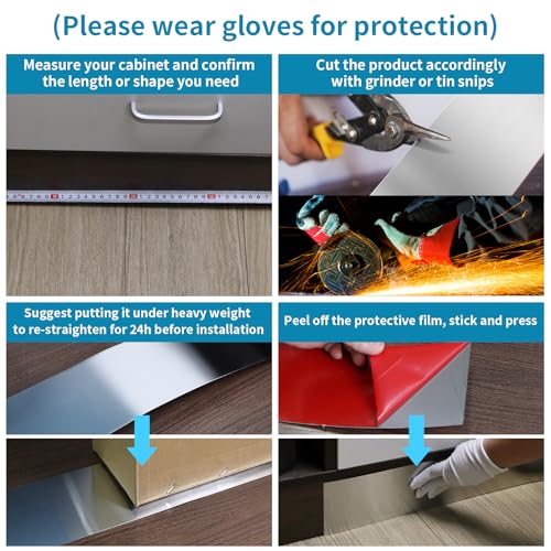 Bas de porte autocollant nickel brossé protection mur - 4
