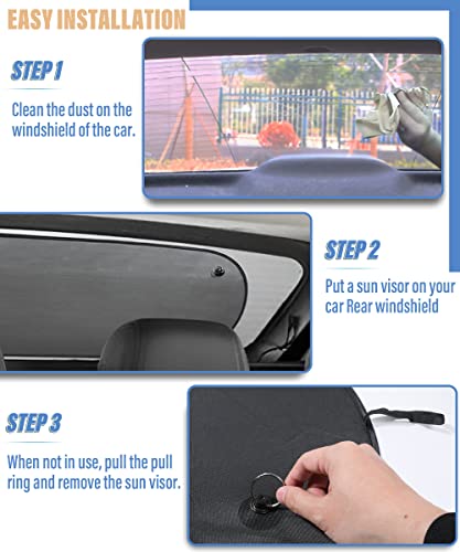 Yakefly Car Sun Shade,Car Rear Window Sunshade With Suction Cups,Car Sun Shade Windshield Sun Uv Rays Protection,Rear Window Shade For Car Rear Windshield,Car Window Shade For Baby,Pets,Children #TOP4