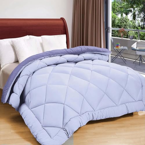 Image of Dream Living Microfibre All Season /AC /Summer Solid Reversible Single Bed Comforter Blanket (Lavender-Purple-Single, Single-152X220)