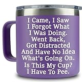 KIKUHE Birthday Gifts for Women - I Came I Saw I Forgot Coffee Mug 14oz - Gag Gifts Funny Sarcastic Old People Women Mom Grandma Elderly Senior Citizen 65th Birthday Gifts, 75th, 40th, 50th, 60th