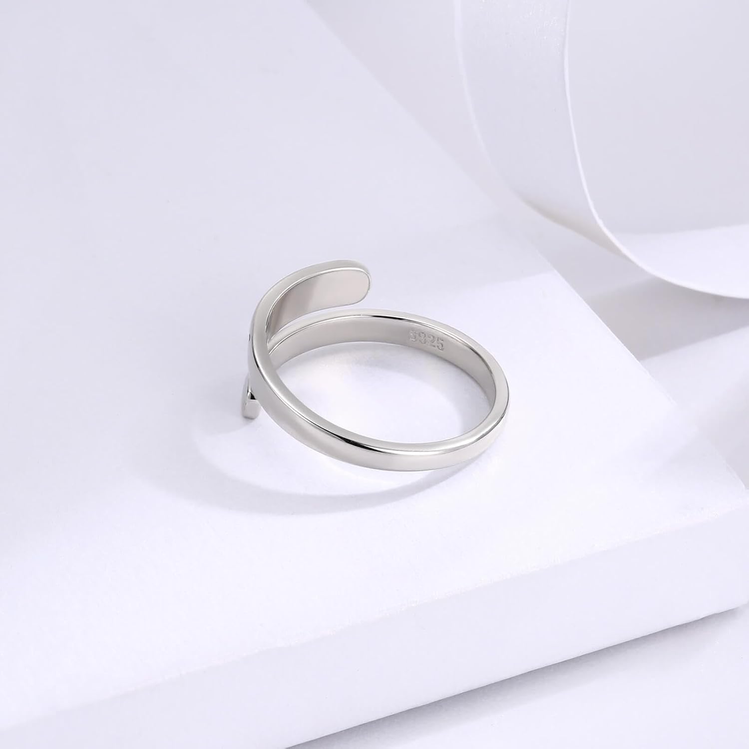 Sterling Silver Faith Over Faith Ring Inspirational Adjustable Open Ring Encouragement Jewelry Gift for Women - Image 5