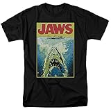 Jaws Movie Poster Retro Vintage Classic Universal Studios Men's Adult Graphic Tee T-Shirt (2XL)...