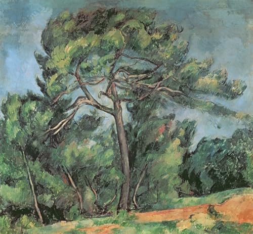 Toile Paul Cézanne le Grand Pin : affiche de peinture moderne pour décoration grand salon