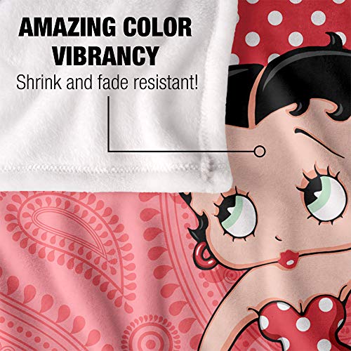 Trevco Betty Boop Paisley & Polka Dots Silky Touch Super Soft Throw Blanket 36" X 58" #TOP5