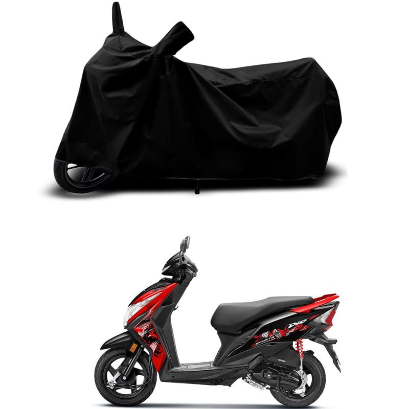 Image of 100% Scratchproof /UV-Rays /Heat Protection /Birds Dropping /Water Resistant /Dust Proof /Waterproof /Bike Scooty Two Wheeler Body Cover Compatible for Honda Dio Sports DLX All Varients[Black]