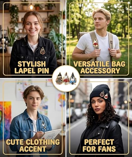 Image of 3 PCS Anime Enamel Pins, Bag Pins and Badges for Bags, Anime Accessories for Formal Wear and Collections, Versatile Pins for Bags and Jackets