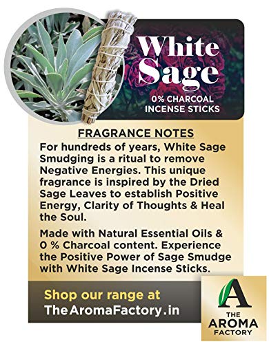 Image of The Aroma Factory White Sage,Loban & Fresh Active Agarbatti for Pooja,Luxury Incense Sticks,100% Herbal Fragrance Agarbathi (Bottle Pack of 3x100g)