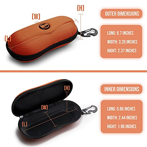 Image of BLUPOND Sunglasses Case Semi Hard EVA Shell with Metal Hanging Hook Belt Clip Sun Glasses Storage