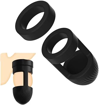 Mens Soft Stretch Fitness Protective Ring, Special Stretch for Male Extended Time -E23CCUS BlackA