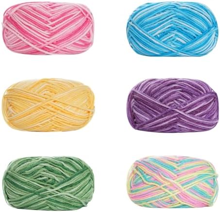 Acrylgarn Set 6x50g - Farbverlauf Rot-Weiß-Grün Für Stricken & Häkeln