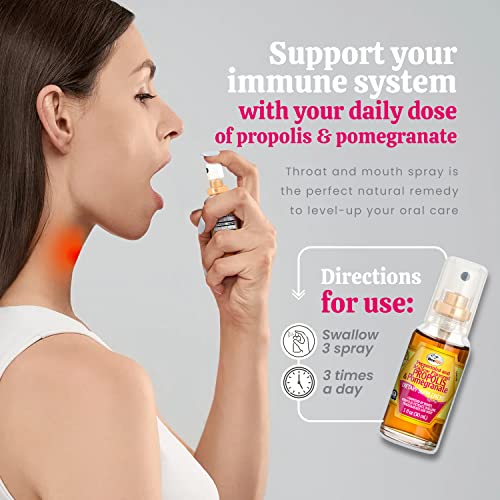Beelife Propolis Throat Spray – Soothing Honey, Mint & Pomegranate Propolis Spray - Natural Immune Support & Sore Throat Relief - Bee Propolis Extract – Antioxidants, Rich In Flavonoids & Artepillin C, No Sugar, Gluten-Free - 1-Pack, 30Ml #TOP3