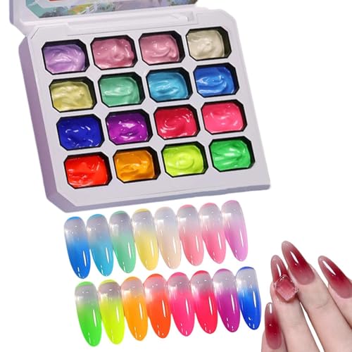 Patting Gel Polishing - 16-Color Gel Manicure, Beginner-Friendly Set with Long-Lasting Shine, Nails Art Tools, Diy Nail Kit, Wom