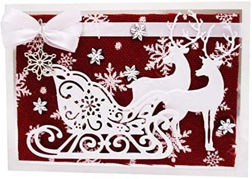 Cutting Dies for Card Making, YunTrip Christmas Deer Metal Cutting Die Cut Stencils for DIY Scrapbooking Photo Album Paper Decorative Craft for Greeting Cards/Invitation