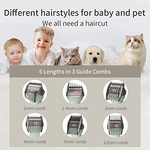 MOM&HOME Bololo Baby Hair Clippers - Quiet Kids Hair Trimmer, Cordless & Waterproof Chargeable, Children with Autism, ABS Ceramic Blade, Haircut Kit