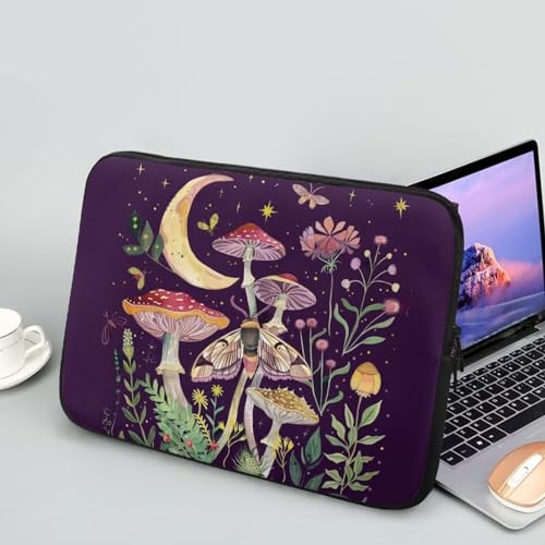 Tongluoye Mushroom Laptop Protective Sleeve for Girls Boys 13 inch Laptop Covers with Large Capacity Lap Top Case Lightweight Computer Sleeve Bag Suitable Gifts for Holidays Tablet Bag Moon