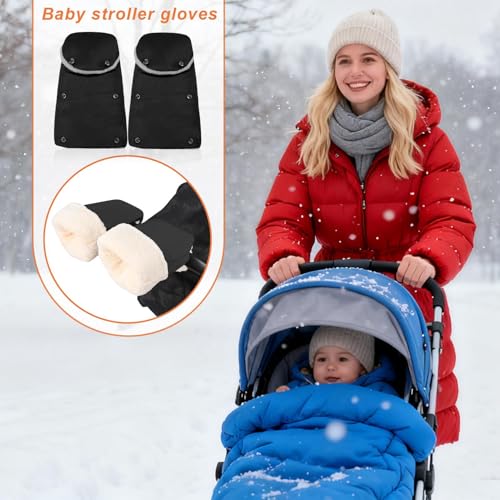 Guantes para cochecito con asa suave y fundas de protección total 2