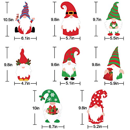 Tifeson Christmas Gnome Window Clings Holiday Decorations - 4 Sheets Christmas Gnome Elf Scandinavian Tomte Window Decals Decorations For Home Office #TOP3