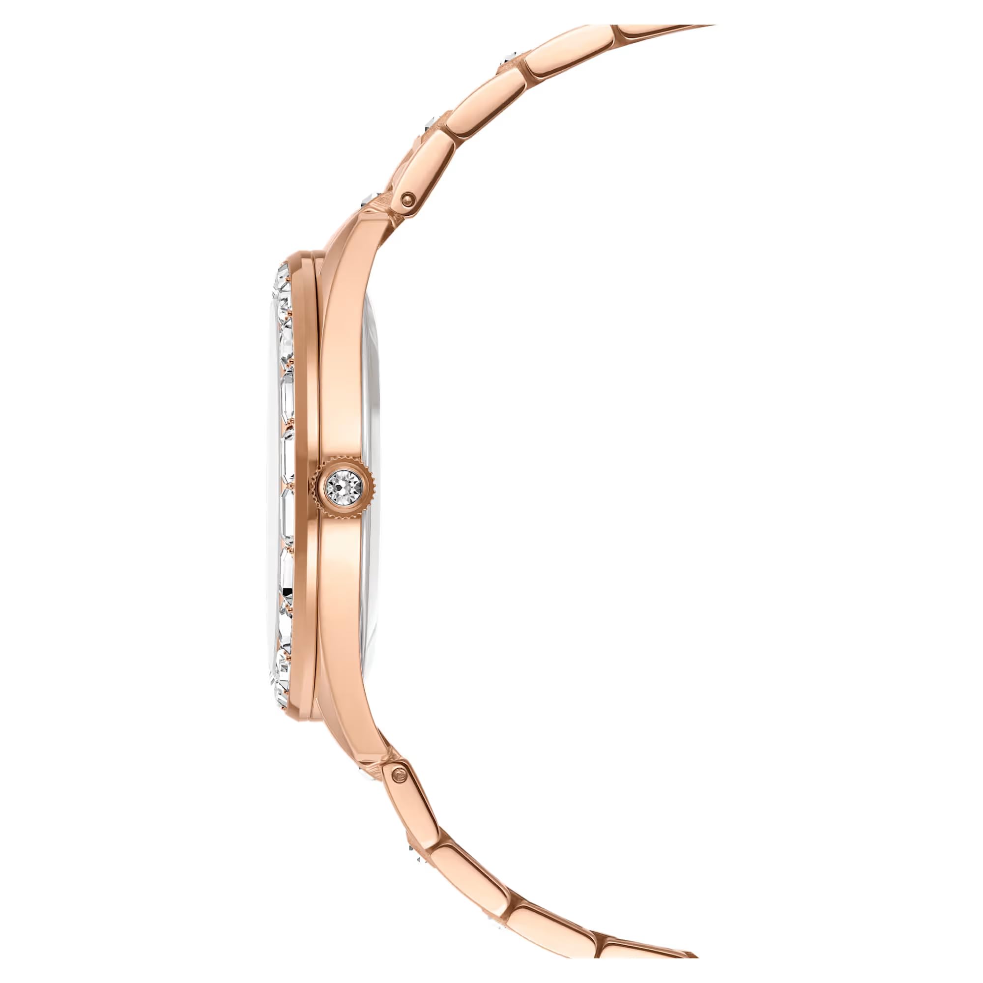 Swarovski Orologio Matrix date, Fabbricato in Svizzera, Bracciale di metallo, Tono oro rosa, Finitura in tono oro rosa