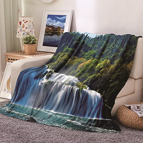 Plaid Flannel Arbre de La Cascade Design Élégant Bleu Vert - 2