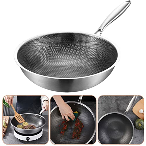 Wok de acero inoxidable con mango ergonómico LALAFINA miniatura 5
