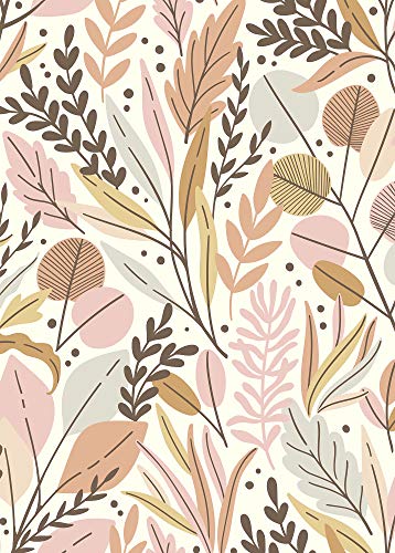 Komar Vlies Fototapete Twigs - Blätter, Wohnzimmer, Schlafzimmer, Dekoration, Tapete, Größe: 200 x 280 cm (Breite x Höhe) - 4 Bahnen - Bahnbreite 50 cm