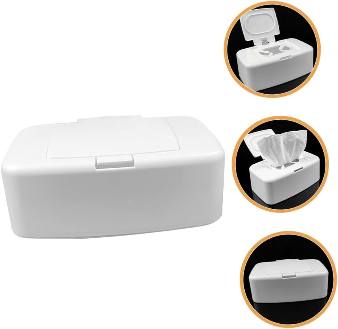 LIFKOME 3Pcs Wet Wipes Dispenser Boxes Plastic Tissue Holders for Home Office Bathroom Moisture-sealing Storage Containers for Diaper Wipes and Household Napkins