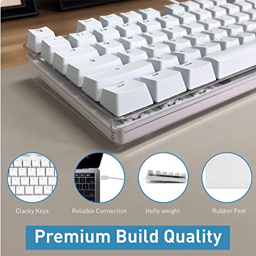 Macally Backlit Keyboard for Mac and a Silent Wired Mouse, Fresh White Duo for Your Desktop