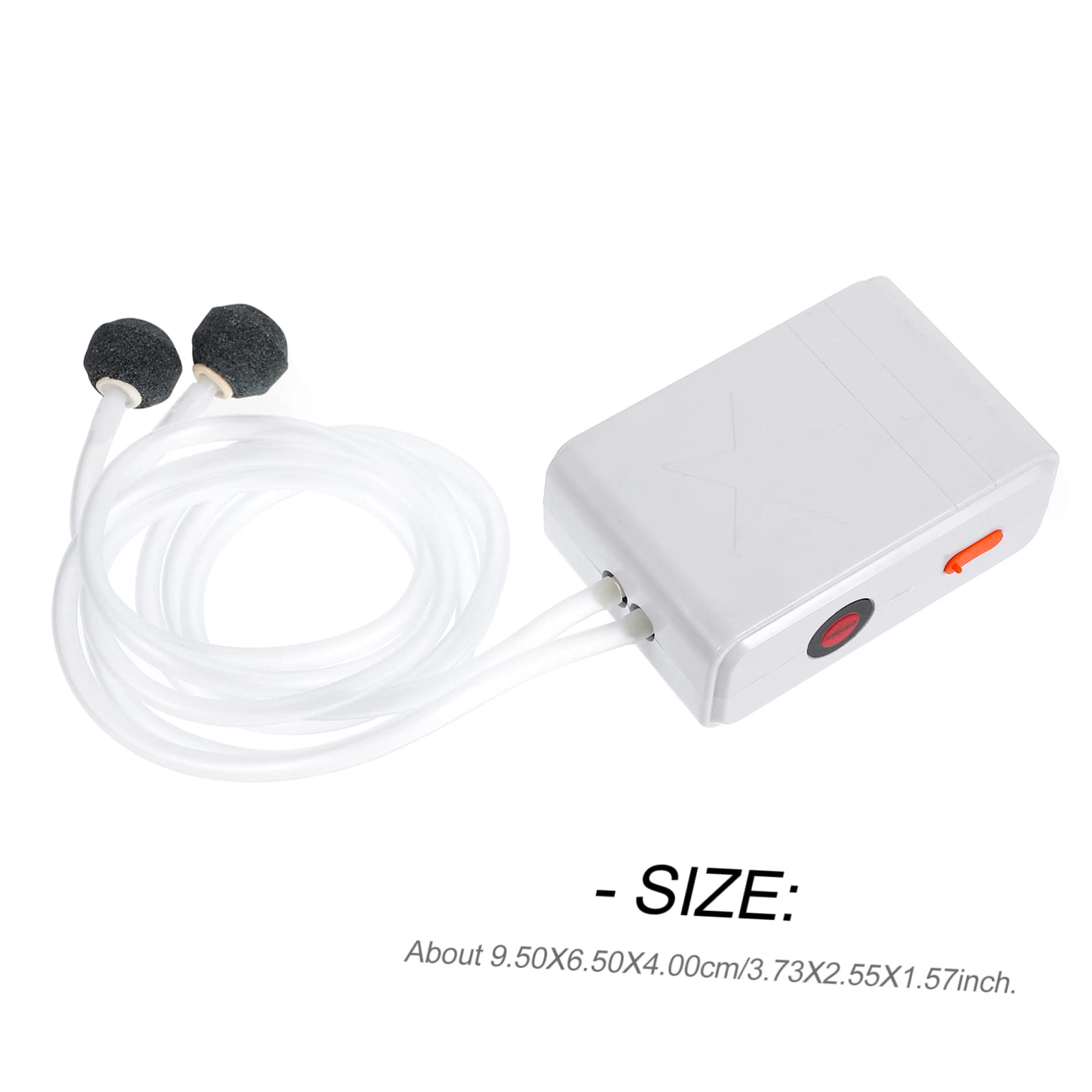 GALPADA Portable Dual Outlet Oxygen Pump for Fish Tanks Rechargeable Aquarium Ultra Quiet Operation Compact Design for and Carrying White