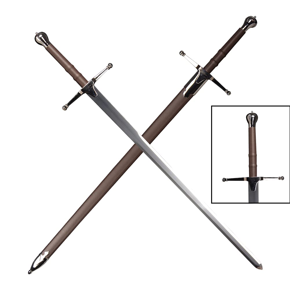 45" Broad Sword Medieval Scottish Claymore Highland Sword with Scabbard for Cosplay,Collection