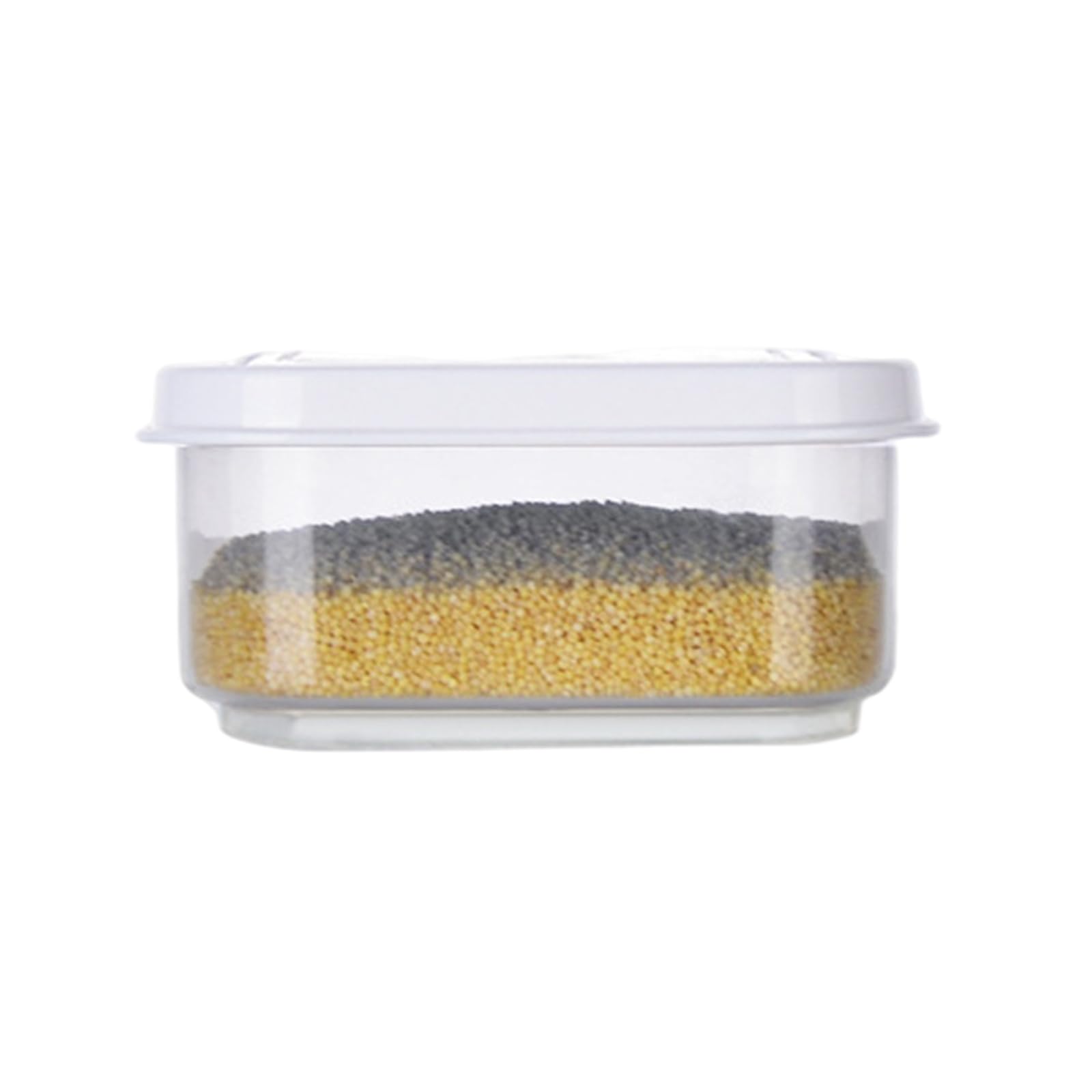 PUXZYAX Square Vacuum Lid Jars With Food Storage Containers Cereal Dispenser Storage In Any Kitchen Setting Suitable For Places In Such As Refrigerator Food, Transparent, 300ml