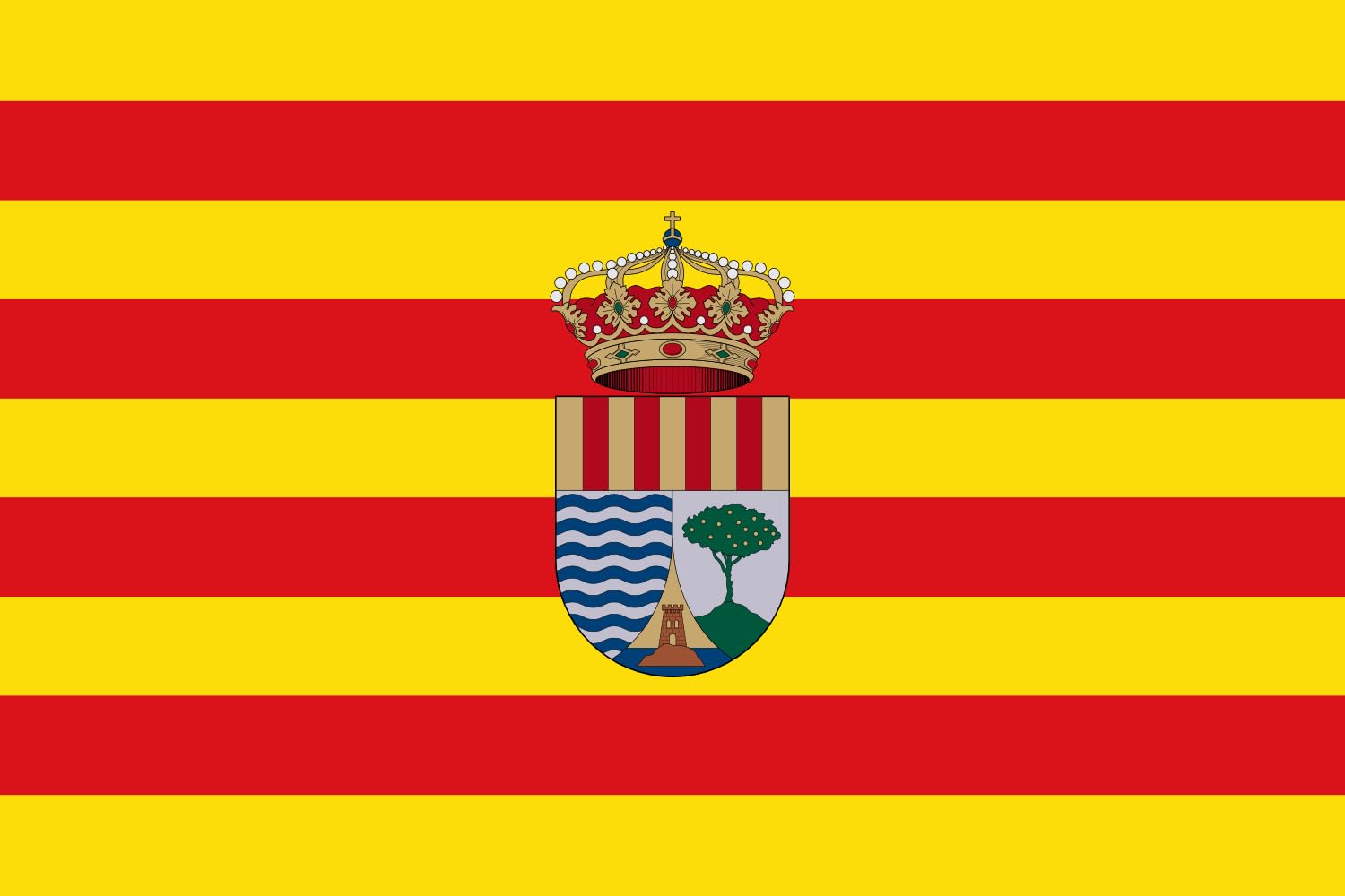 Drapeau Large Campello El Campello Alicante España grand drapeau espagnol de région