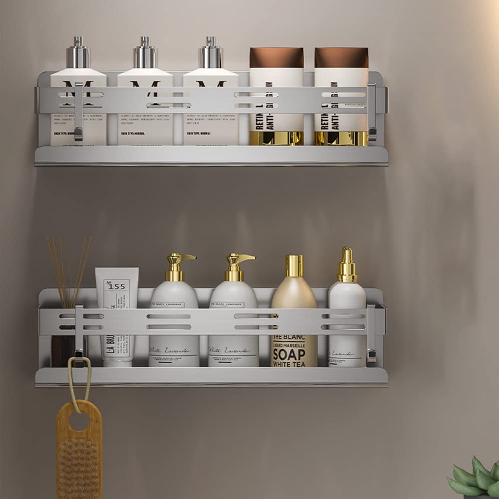 Biutimarden Duschablage Stehend 3-tlg Weiß - Eckenregal Mit 12 Haken, Höhenverstellbar