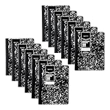 Amazon Basics Composition Notebook, College Ruled, 100 Sheets, 9.75' x 7.5', Marble Black, 12-Pack