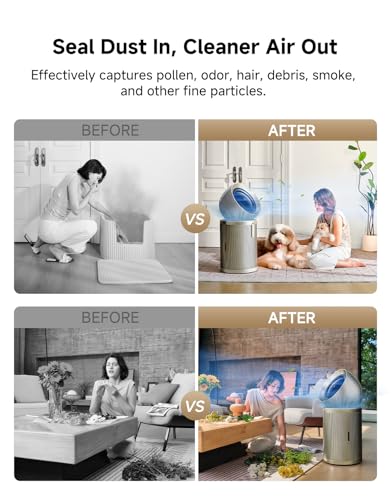 Image of Dreame Smart Air Purifier for Home Large Room, Cleans 7,534 ft in One Hour with 4 Filters, Dual-way Air Oulets, Al Tracking, Air Quality Monitor with 7 Sensors, 3-in-1 Purifier, Heater & Fan, PM20