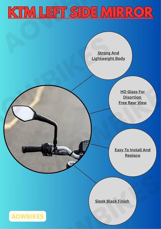 Image of Left Side Mirror Compatible with KTM Duke